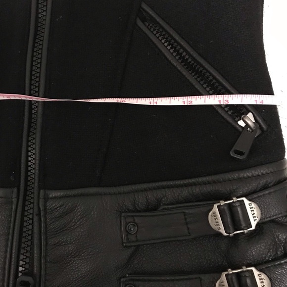 Diesel leather & wool Motorcycle Jacket - Picture 15 of 16